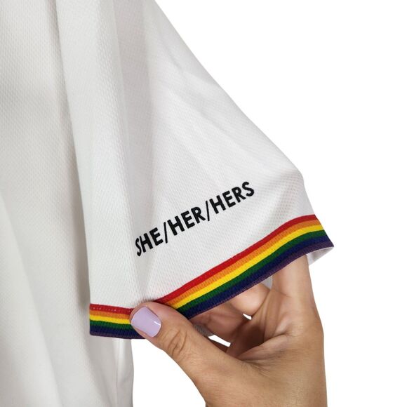 Minnesota Twins Jersey Shirt Unisex XL White MLB Baseball Pride Rainbow She Her‎ - Picture 4 of 8